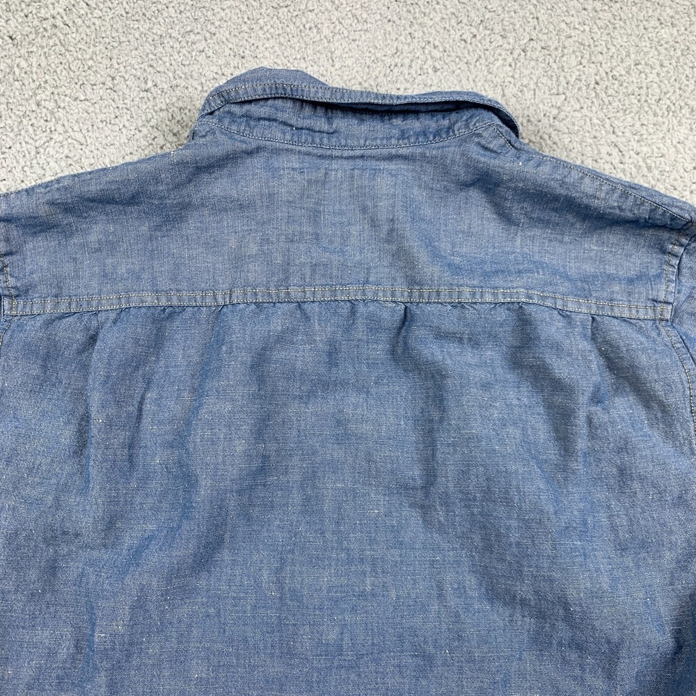 The North Face Shirt Mens Medium Blue Chambray Short Sleeve‎ Outdoor Button Up - Picture 6 of 10